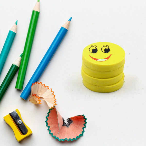 Cute Smile Emoji Eraser Set – Perfect for Kids (4pc Set)
