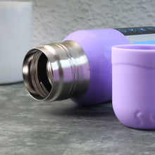 Purple Vacuum Flask Set – Stainless Steel Thermos with 3 Cups, Approx 500ml