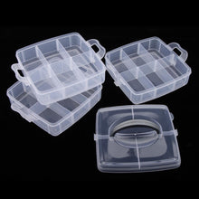 3-Tier 18 Sections Transparent Stackable Adjustable Compartment Slot Plastic Craft Storage Box