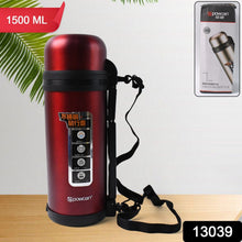 Stainless Steel Water Bottle Vacuum Insulated Thermos Flask Double-Walled Coffee Thermos Flask Leak-proof Water Bottle for Sports, Fitness, Gym (1500ML)
