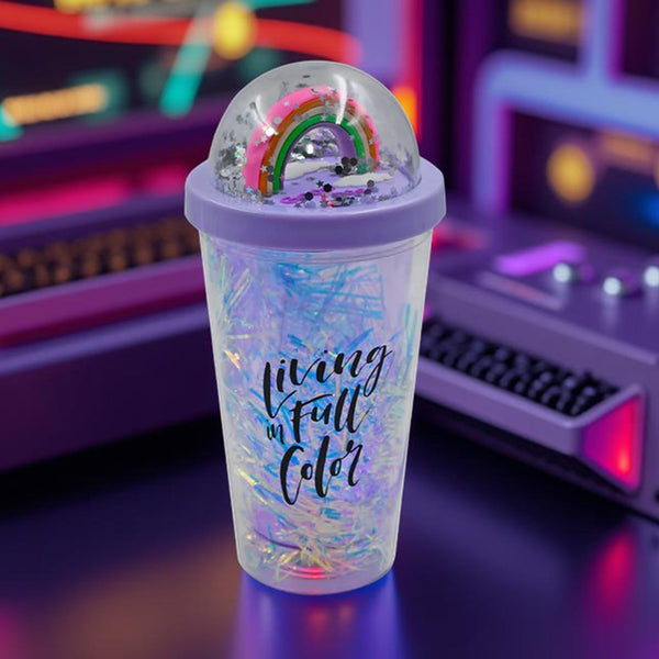 Sipper Bottle with Straw, LED Glow Light  for Kids/Tumbler with Straw/Vacuum Flask/Sipper Plastic Tumbler/Sipper Bottle with Straw (Pack of 1)