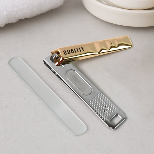 Cute Nail Clipper with Nail Catcher, Nail File - Stainless Steel (1 Pc)